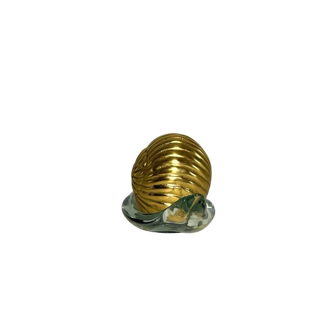 Late 20th Century Brass & Glass Snail Figurine Sculpture Decorative Art Collectible For Sale - Image 5 of 12