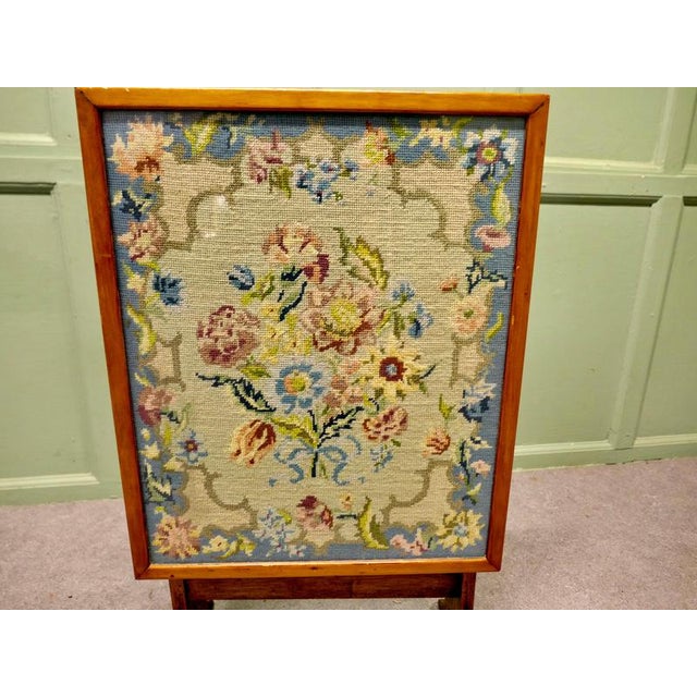 Metamorphic Embroidered Fire Screen Occasional Table A Superb expertly hand embroidered tabletop which tilts and can be...
