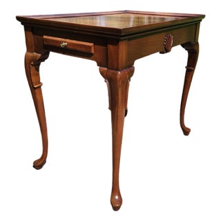 1980s Mahogany Queen Anne Tea Table by Hickory Chair For Sale