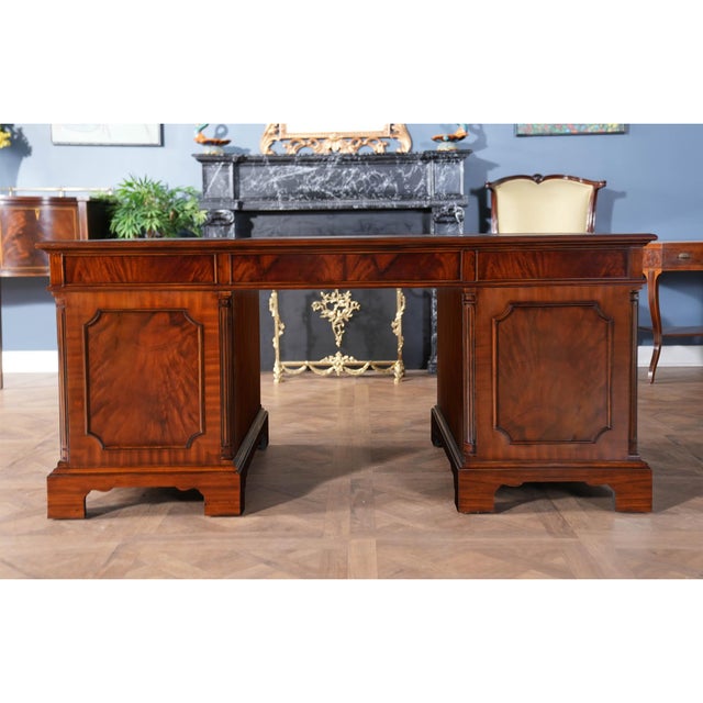 Traditional Mahogany Executive Desk For Sale - Image 10 of 13