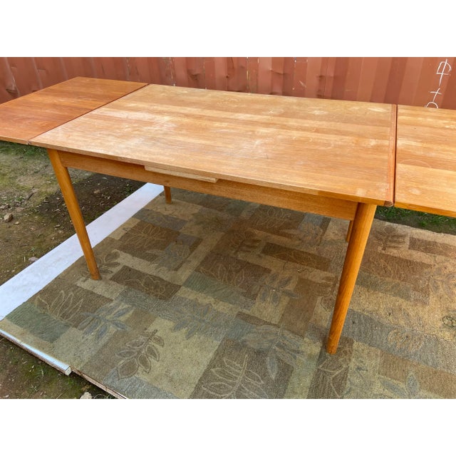 Wood 1970s Ansager Mobler Mid Century Modern Teak Expanding Table For Sale - Image 7 of 12