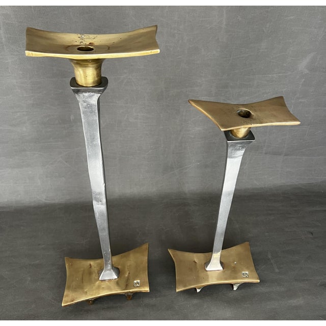 Brutalist Brutalist Candleholders Cartuja Model by David Marshall, 1970s, Set of 2 For Sale - Image 3 of 12