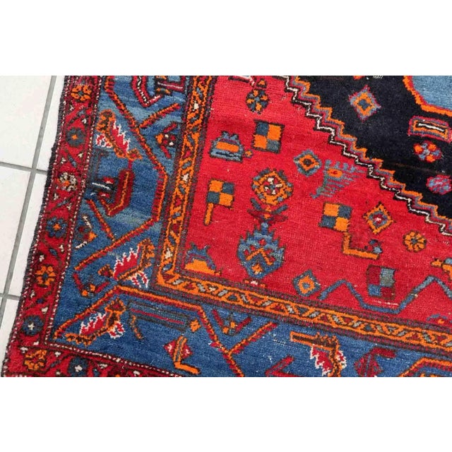 Persian 1950s Handmade Vintage Persian Hamadan Rug For Sale - Image 3 of 13