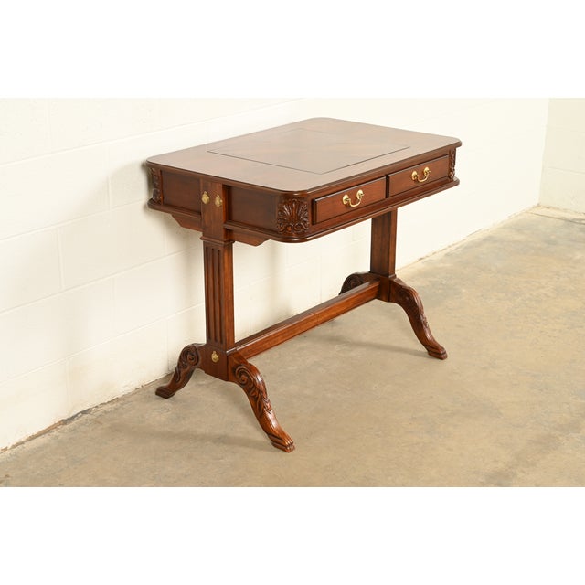 Baker Furniture Style American Empire Carved Mahogany Game Table or Occasional Table, Circa 1970s For Sale - Image 15 of 15