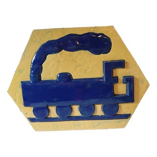 Glazed Terracotta Plaque from SNCF, 1960 For Sale