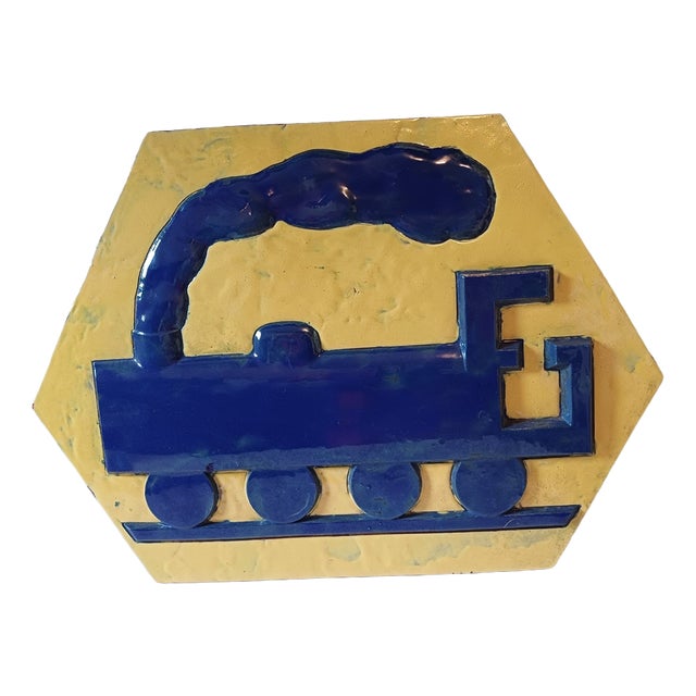Glazed Terracotta Plaque from SNCF, 1960 For Sale