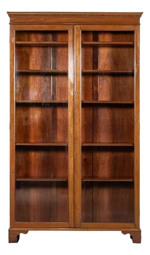 English Mahogany Glazed Bookcase, 1900