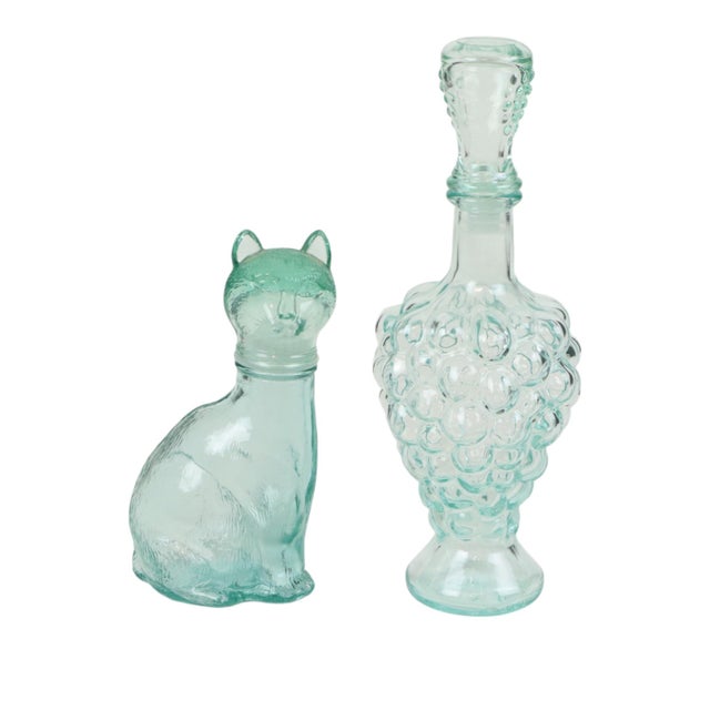 Vetreria Etrusca Italian Grape Cluster and Cat Wine Carafe, 1960s, Set of 2 For Sale - Image 16 of 16