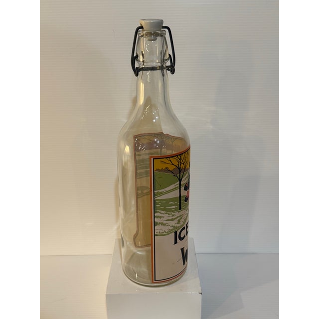 Vintage Art Nouveau “Ice Water” Swing Top Glass Bottle Featuring Victorian Lady Skating For Sale In Phoenix - Image 6 of 12
