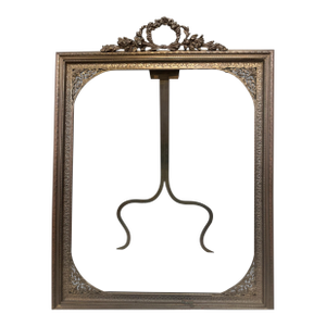 Ornate Antique Victorian Bronze Easel Back Picture Photo Mirror Frame