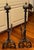 Very Large Antique 19th Century French Baroque Wrought Iron and Bronze Andirons With Gothic Tudor Arch for Limestone Fireplace Mantel For Sale In New York - Image 6 of 15