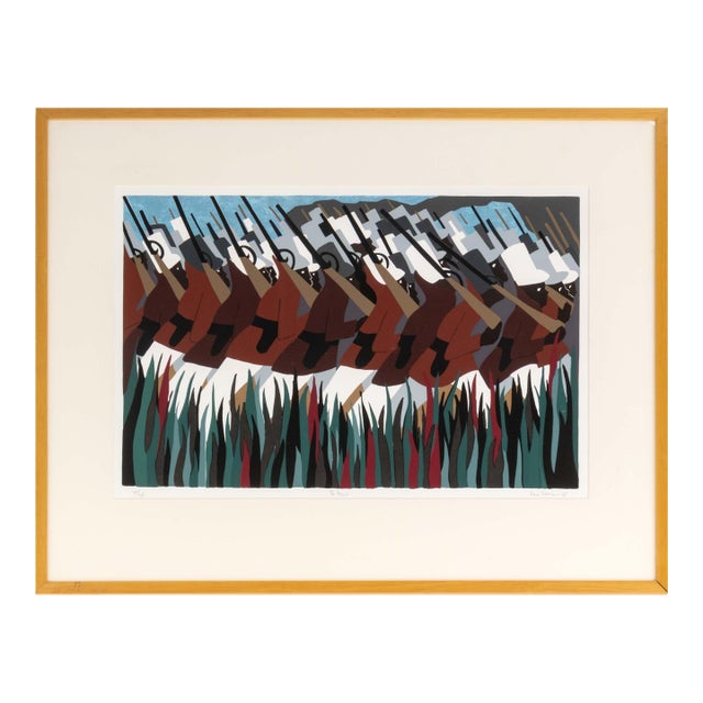 Jacob Lawrence "The March" Screenprint, 1995 For Sale