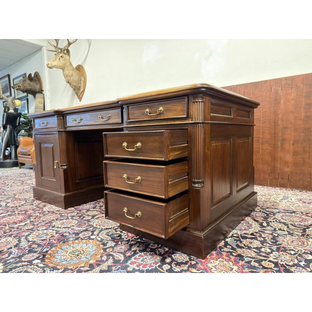 English Chesterfield Desk in Teak For Sale - Image 15 of 18