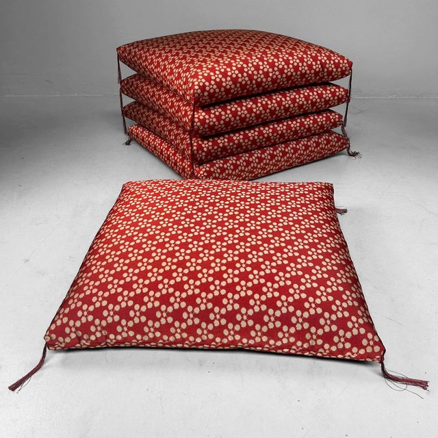 Japanese Zabuton Floor Cushions, 1980s, Set of 5 For Sale - Image 4 of 18