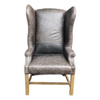 Restoration Hardware–Attributed Wingback Chair For Sale