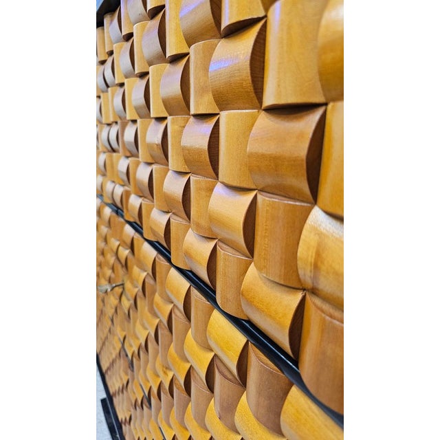 Metal Vintage Italian Mobile Bar in Wood and Brass, 1970 For Sale - Image 7 of 11