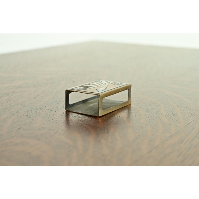 Heintz Art Metal Shop Heintz Arts & Crafts Sterling Silver on Bronze Matchbox Holder For Sale - Image 4 of 8
