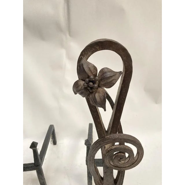 1910s Wrought Iron Chenets, 1910s For Sale - Image 5 of 11