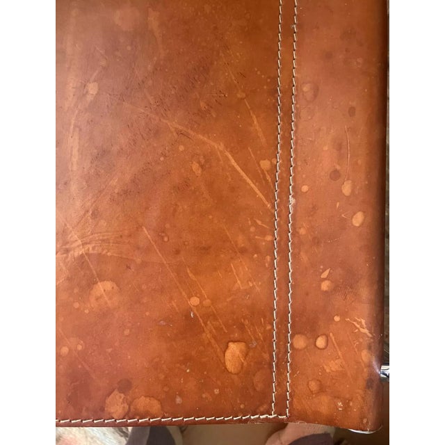 Mid-Century Modern Chairs in Cognac Brown Leather, 1970s, Set of 2 For Sale - Image 9 of 12