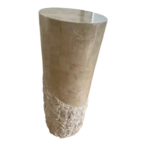 1980s Postmodern Tessellated Stone Pedestal, Style After Maitland Smith