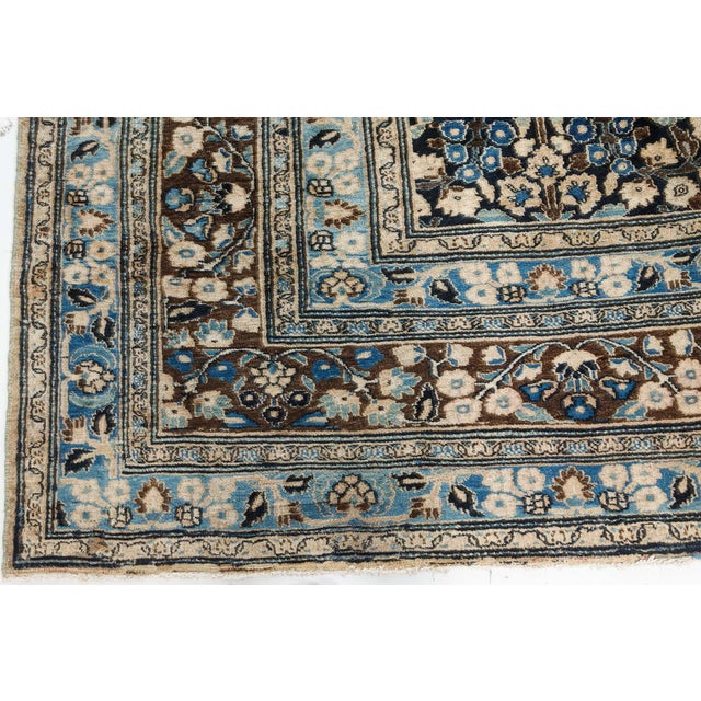 Authentic 19th Century Persian Meshad Carpet For Sale In New York - Image 6 of 7