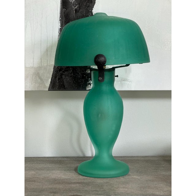 1920s Art Deco Daum Nancy Acid-Etched Cameo Glass Table Lamp 13.5"x8" For Sale - Image 11 of 15