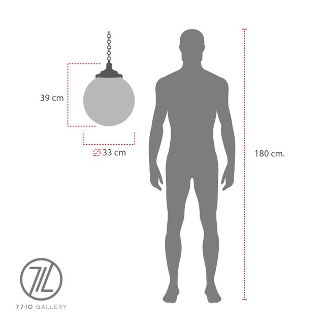 1930s 1930s Big Size Art Deco Blue Milk Glass Pendant Light For Sale - Image 5 of 5