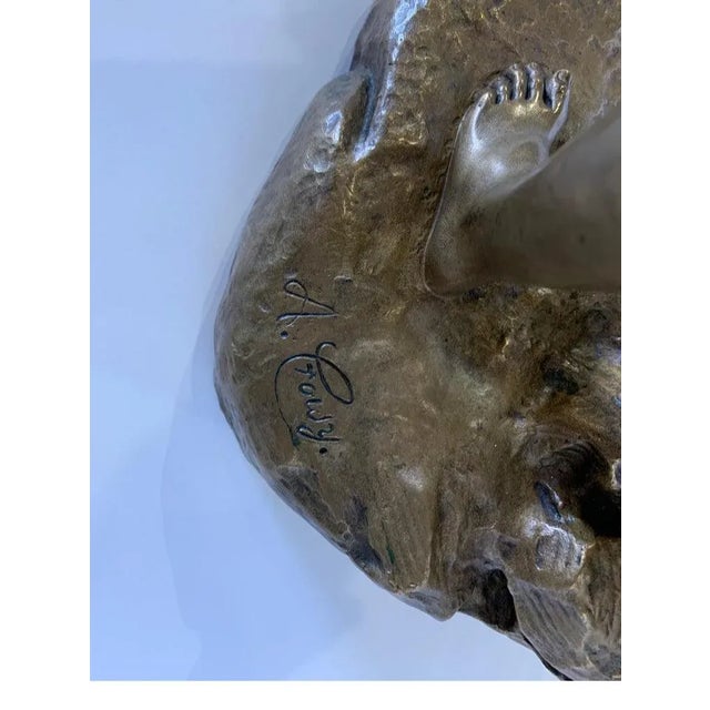 Late 19th Century Antique French Bronze Art Nouveau Nude Sculpture For Sale In Philadelphia - Image 6 of 8