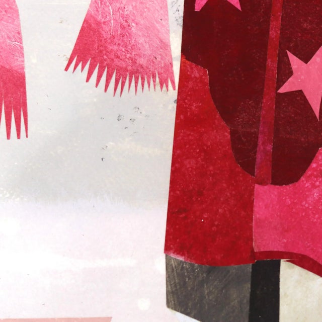 Howdy! (Pink Stars) - Collage Floral Whimsical Still Life Original Artwork by Maria C Bernhardsson For Sale - Image 4 of 5