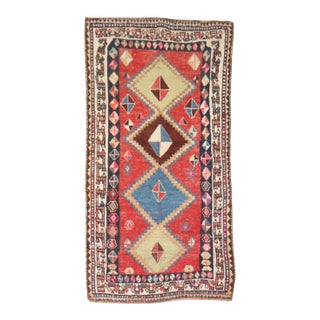 Zabihi Collection Worn Antique Persian Gabbeh Small Rug - 3'2" x 5'9" For Sale