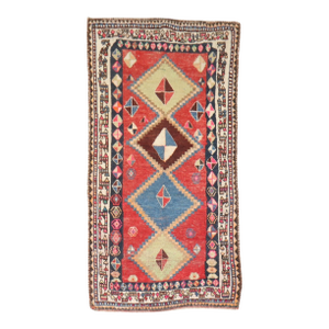 Zabihi Collection Worn Antique Persian Gabbeh Small Rug