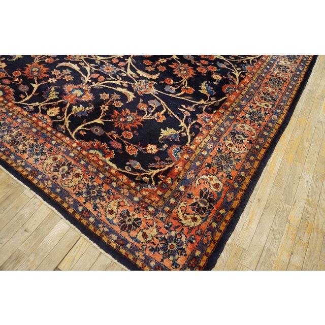 Antique Persian Sarouk rug, size: 7' 6'' x 15' 2''.