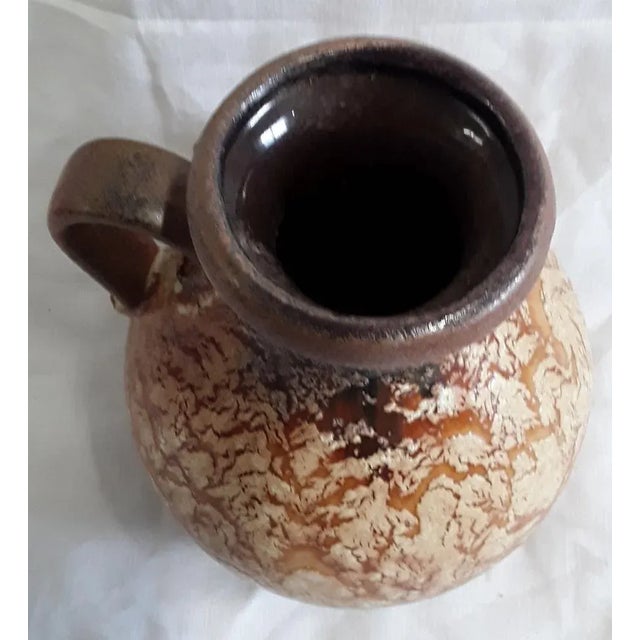 Vintage German Brown Beiger Glaze Ceramic Vase from Scheurich, 1980s, in Good conditions. Designed 1980 to 1989 This piece...