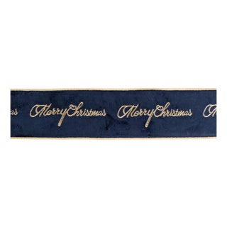 Merry Christmas Velvet Wired Ribbon 4" x 5 Yds. For Sale