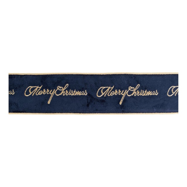 Merry Christmas Velvet Wired Ribbon 4" x 5 Yds. For Sale