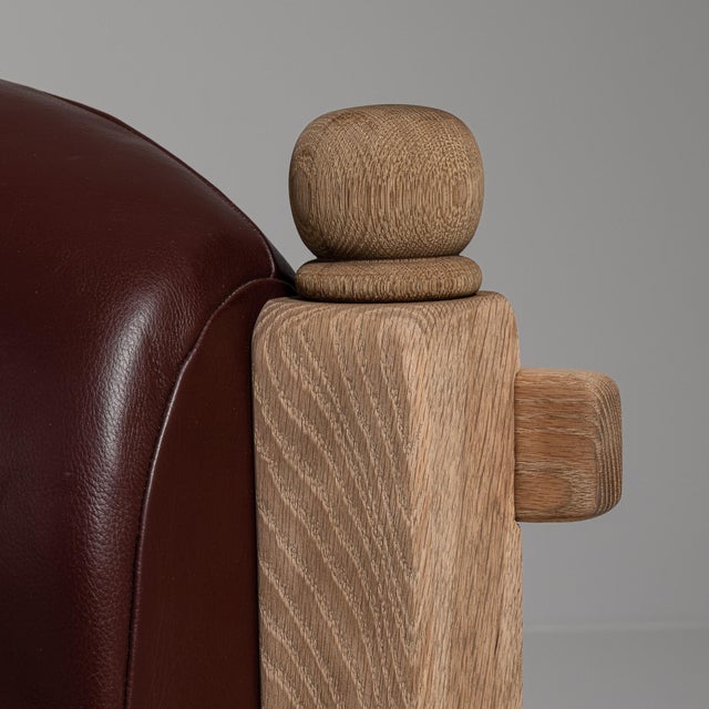 Brutalist 1970s Brutalist Brown Wood Pair of Club Chairs For Sale - Image 3 of 15