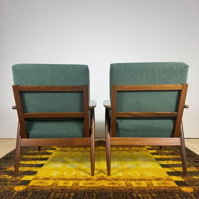Vintage Danish Teak Lounge Chairs with Green Cushions, 1960s, Set of 2 For Sale - Image 5 of 7