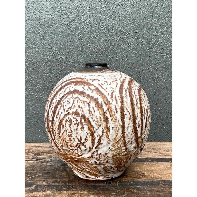 Vintage Abstract Ceramic Vessel For Sale In West Palm - Image 6 of 12