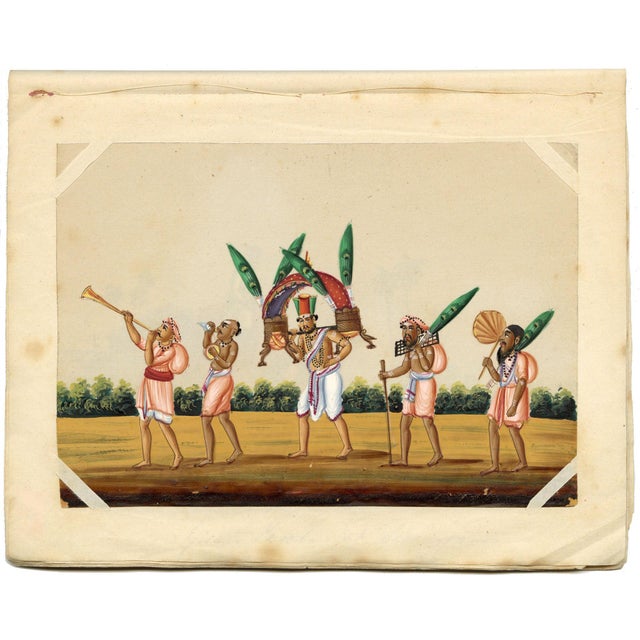Paper Indian Company School, a Cauvery, Holy Water Carrier, 1800s, Gouache on Paper For Sale - Image 7 of 9
