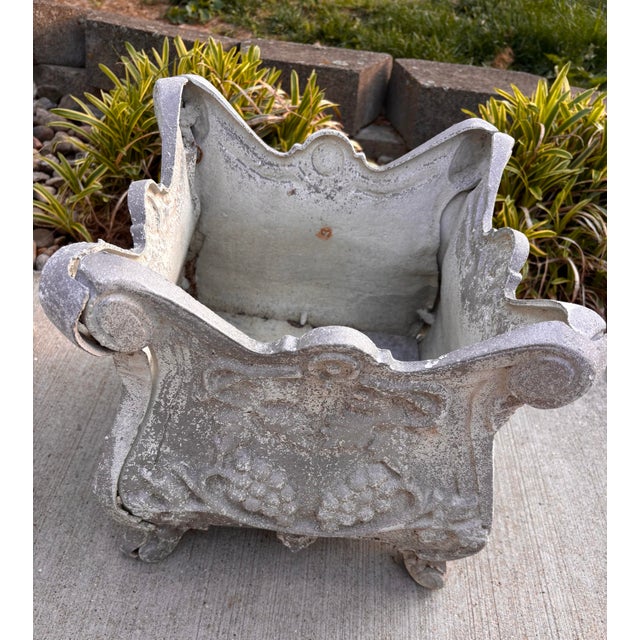 Antique French Rococo Cast Iron Jardinieres Planters, a Pair For Sale In Louisville - Image 6 of 12