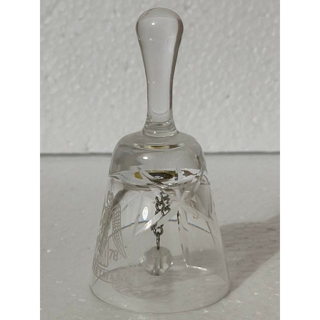 Vintage 1978 Christmas Angel & Stars Crystal Bell For Sale - Image 4 of 9