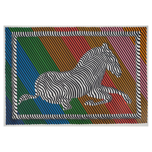 Victor Vasarely, Kinetic Composition, Zebra, Original Screenprint For Sale