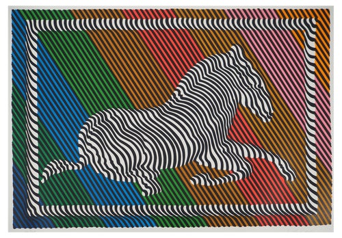 Victor Vasarely, Kinetic Composition, Zebra, Original Screenprint