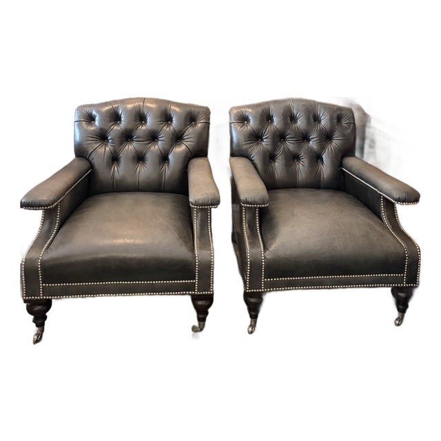 Ralph Lauren Set of 2 Club Chairs For Sale