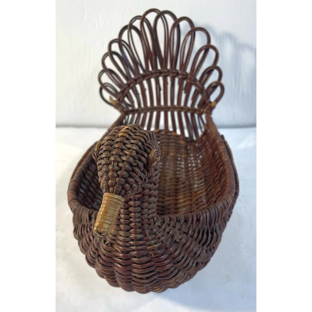 Mid 20th Century Vintage Wicker Duck Basket For Sale - Image 5 of 8