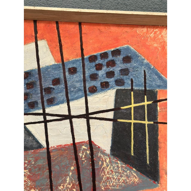 Abstract Composition, 1950s, Oil Painting on Panel, Framed For Sale - Image 14 of 18