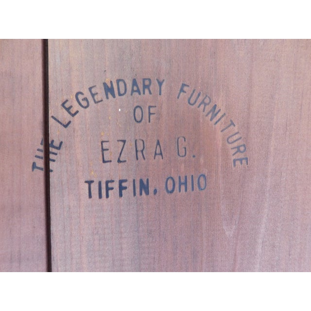 Primitive Shaker Style Paint Distressed Step Back Cabinet by Ezra G Tiffin Ohio For Sale - Image 14 of 18