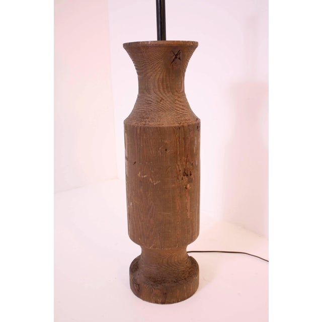 Late 20th Century Extra Large Late 20th Century Turned Wood Lamp For Sale - Image 5 of 7