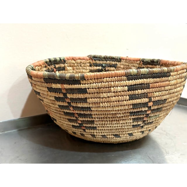 African Vintage Hand Woven African Hausa Basket For Sale - Image 3 of 4