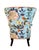 1960s 1960s Vintage Baby Blue Floral Wingback Accent Chair For Sale - Image 5 of 10